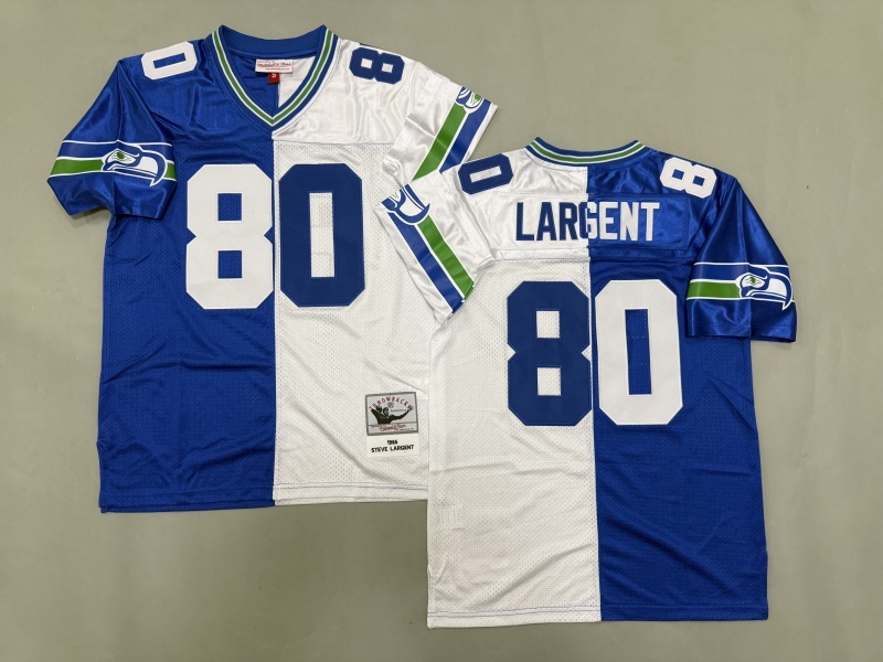 Men 2025 Seattle Seahawks #80 Largent white blue Throwback Limited NFL Jersey style 001